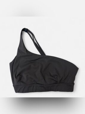 SHEIN Black Asymmetric One-Shoulder Sports Bra